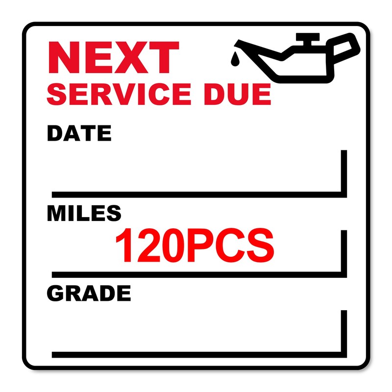 for Oil Change Sticker Static Cling, Clear Stickers 120 Pcs