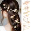 Formery Star Hair Clips Gold Rhinestone Moon Hair Pins Pearl