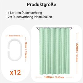 Lerores Shower Curtain 180 x 200 cm