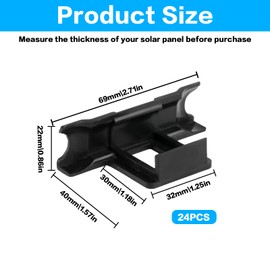Pack of 24 Solar Panel Water Drain Clips 30 mm, Sludge Removal Clips, 30 mm Drainage Clips PV Modules Cleaning Clamp for Solar Panels Solar Accessories Solar Panel Water Drain Clips Accessories