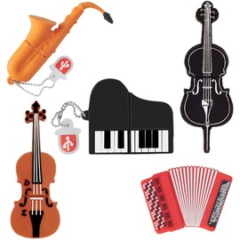 BorlterClamp 32 GB USB Flash Drive with Cute Musical Instrument Pattern, Cute USB Flash Drive Memory Stick for Data Storage, Gifts for Students, Teachers and Children, Pack of 5