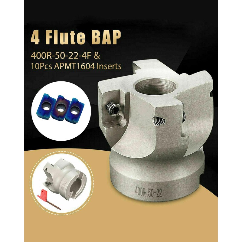 2inch R8-FMB22 Face Mill Arbor with BAP400R 50-22-4T 50mm/1.9inch Face
