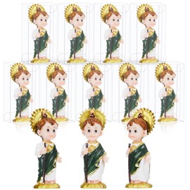 Taiyin 16 Pcs St. Jude Statues Bulk Mini Resin St Jude Holy Figurine Small Baptism Party Favors Religious Keepsake for Guests Easter Eggs Stuffers First Communion Sunday Baptism Gifts