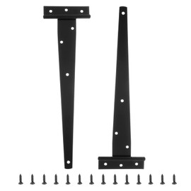 uxcell 12 Inch Door Tee Hinge, 2Pcs T Strap Hinges Shed Door Hinge Durable Gate Hinges for Wooden Fences Yard Doors Barn Gate Wooden Box, Black