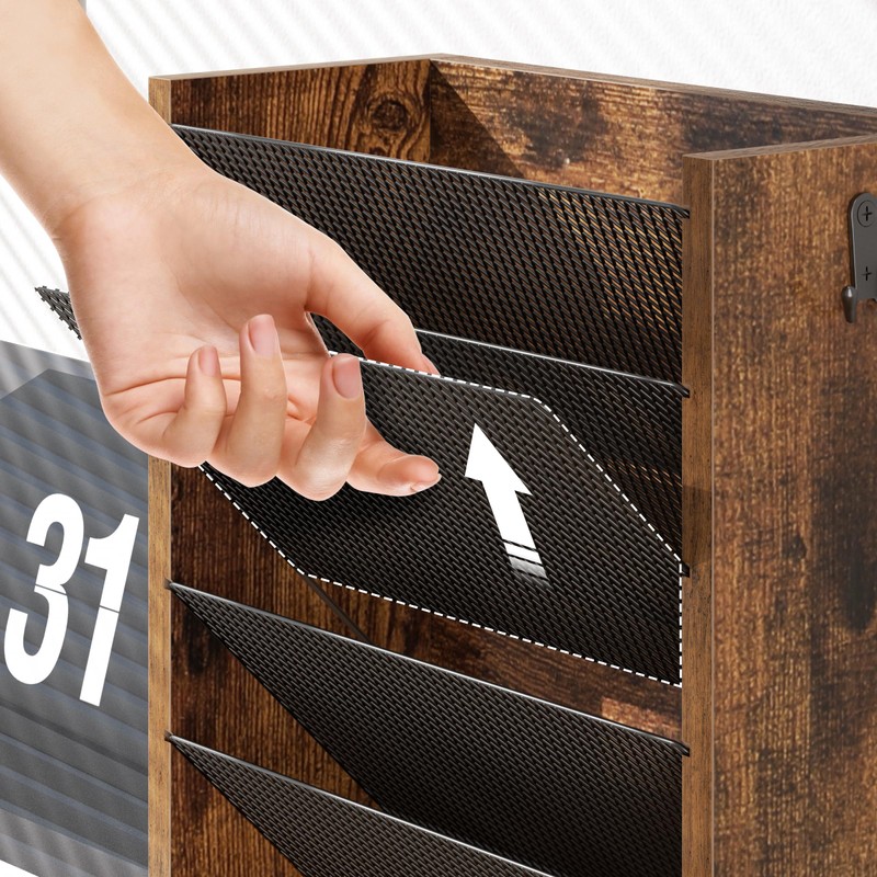 Creso hom Hanging Wall File Organizer, 6 Tier Wood Wall