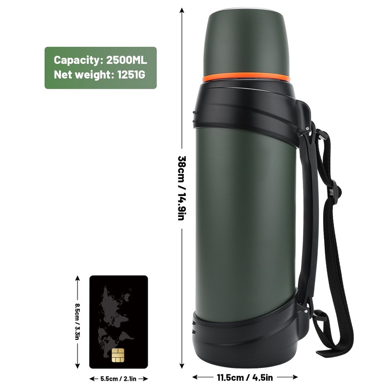 Olerd Large Thermosflask- 85oz Stainless Steel Insulated Bottle for Travel