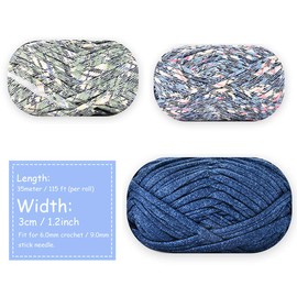 iSuperb 1 Pack Knitting Yarn Fabric Cloth T-Shirt Yarn Carpet Yarn for DIY Knitted Fabric Art Basket Bag (E-1 PCS)