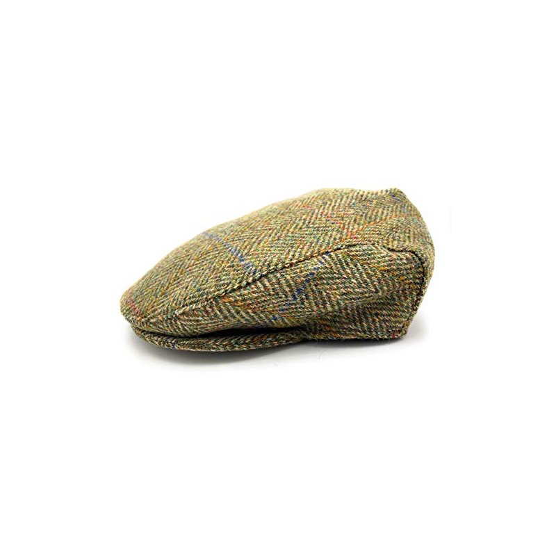 Mens Harris Tweed Flat Cap Comfort Fit Quilted Lining Made