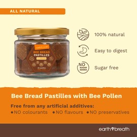 Earthbreath Earthbreath Bee Bread Pastilles With Bee Pollen Granules - 150g Natural Bee Bread Boosts Vitality and Provides Healthy Immunity Support | Pure Natural and Raw, Free from Artificial Additives