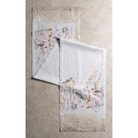 Maison d' Hermine Spring/Summer Table Runner, 100% Cotton, Decorative, Washable Easter Table Runner for Dining, Buffet Parties and Weddings - Meadow Florals – Beige (50 cm x 150 cm)