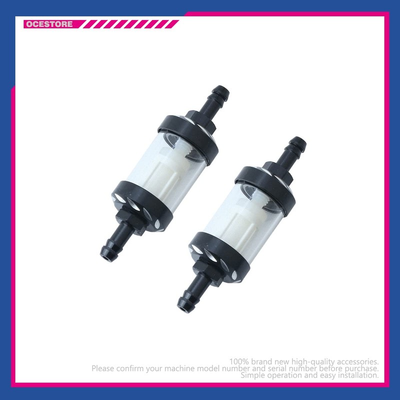 OCESTORE 2pcs Universal 9747 Inline Fuel Filter With Chrome Hose