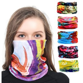 Toes Home 6PCS Outdoor Headband Elastic Seamless Bandana Neck Gaiter Scarf Sport Headwear Boho Series for Yoga Hiking