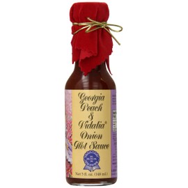 Pepper's Georgia Peach and Vidalia Onion Hot Sauce with Red Velvet Top, 5 Ounce