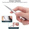 3Pcs Eyelash Extension Tweezers Set Silver Mirror Light DolphinShaped Easy