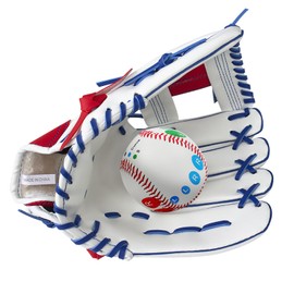 Baseball Glove, Softball Gloves, Baseball Catcher Mitt, 10.5''-12.5'' for T-Ball Youth Adult Training and Beginner Player, Left Hand Glove, Right Hand Throw (White, 11.5 inch)