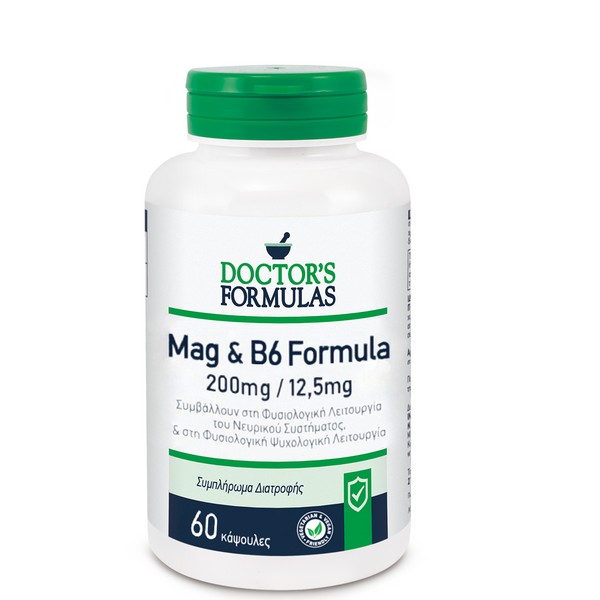 Doctor's Formulas Magnesium 200mg & B6 12.5mg, 60 Caps