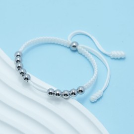 LAMIBEE Golf Stainless Steel 10 Beads Score Counter Bracelet, Golf Stroke Count Bracelet, Resizable and Easy to Adjust Golf Round Scoring Tracker, Durable and Stylish Golf Accessory (White)