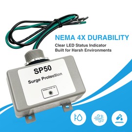 Long Term SP50 120/240VAC Universal HVAC Whole House Surge Protective Device - Surge Protector, Surge Suppressor, Watertight - UL