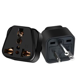 JORINDO 2pcs American US NEMA 6-20P Electrical Plug Adapter，NEMA 6-20P Plug Adapter，US 3 pin Plug to Universal 3 Holes Socket Power Converter for NEMA 5-15P/5-20R/6-15P/6-20P/ EU/AU/US/UK (Black)