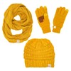 Funky Junque Kids Cable Knit Beanie, Infinity Scarf & Touchscreen