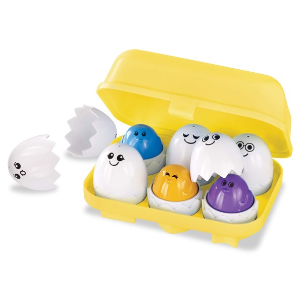 Kidoozie Peek N Peep Eggs, Mentally Stimulating, Employs Tactile Engagement, Sorting/Stacking Toy, for Toddlers Ages 12 Months and Older,Multi,Peek-a-Boo Egg Carton, (6) Chicks, and (6) Eggshells