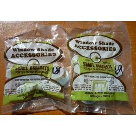 Joanna 2 PAIR Vintage Joanna Heavy Duty 1-5/8" Outside Mount Roller Shade Brackets NOS