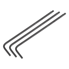 uxcell 3pcs 2.5mm Ball End Hex Key Wrench, Metric L Shaped Long Arm CR-V Repairing Tool for Bikes Furniture Repair, Black