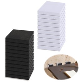 FdcLixuvol 20 Pcs Anti Shake Headboard Stoppers Eva Foam Headboard Stabilizer Wall Protector from Furniture Bumpers to Prevent Hitting Wall Bed Frame Noise Bumper for Bed, Square Black White