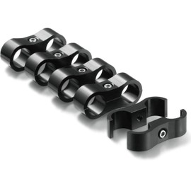 5 Pieces Hose Separator Clamp Fuel Line Mounting Clamps Aluminum Fitting Adapter Clamps with Wrench Suitable for Oil Brake Water Pipe and Gas Line (AN6, Black)