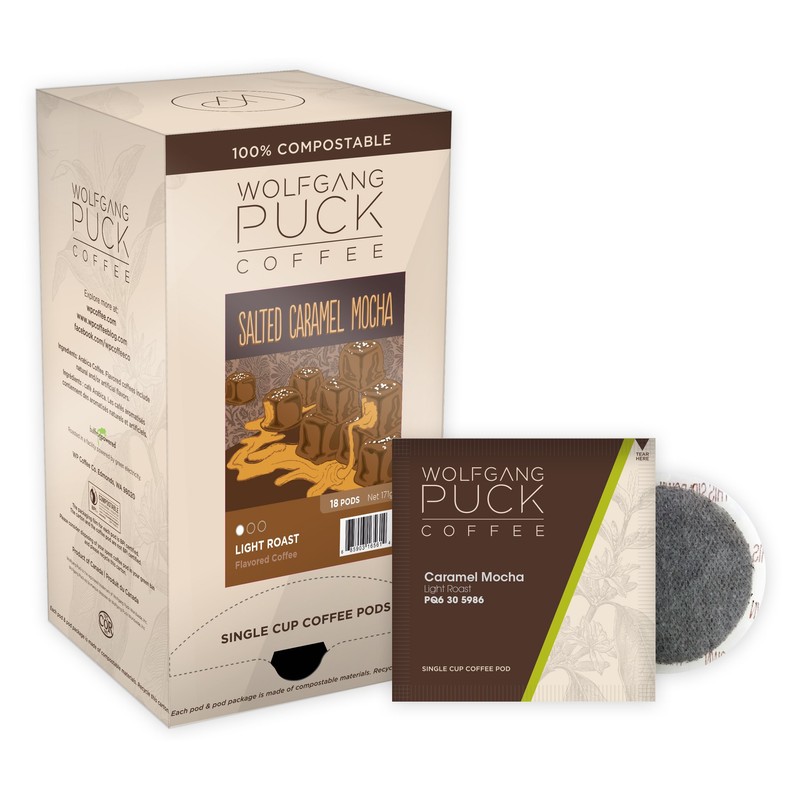 Wolfgang Puck Soft Coffee Pods (9.5 Gram/Pack of 6), Salted
