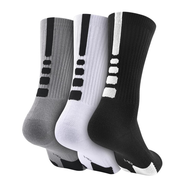 Pawdoer Boys Elite Basketball Crew Socks for Girls Youth Kids,