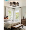 LEDIARY 20" Caged Ceiling Fan with Light, Small Flush Mount,