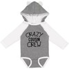 inktastic Crazy Cousin Crew Long Sleeve Creeper 6 Months Granite & White W Ears 45842