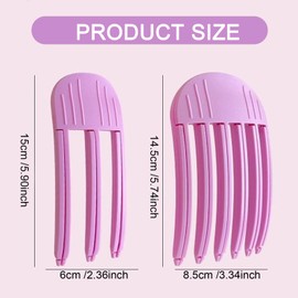 YONEEKSS 2Pcs Wind Shaping Styling Combs for Fluffy Bangs, Instant No-Trace Curly Hair Root Lifting Clip, Easy Root Lifting Clips for Natural Look, Lazy Hair Clip Hair Root Curlers Easy High Crown Bum