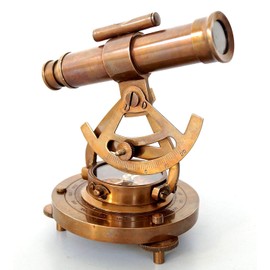 Brass Alidade Decorative Telescope 4" with Base Compass Gifts (5 inch)