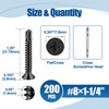 ANCHOREASE #8×1-1/4″ Sheet Metal Screws 200Pcs, 410 Stainless Steel Black
