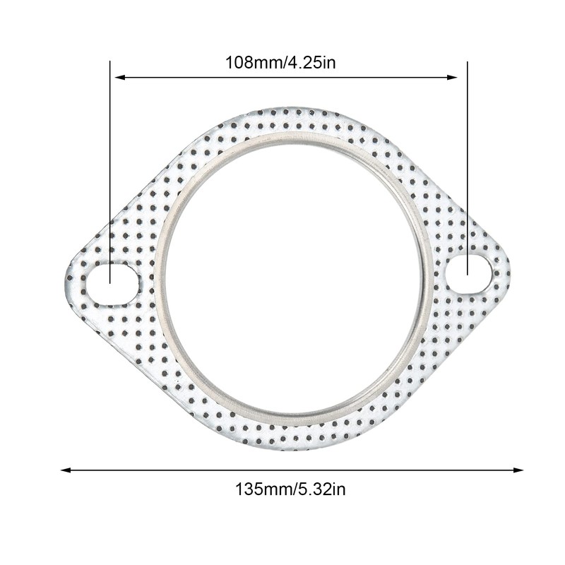 Exhaust Pipe Gasket, 2 Panel Flange Gasket, Universal 3 Inch