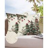 RABUSOFA Christmas Pillow Covers 16x16 Inch,Outdoor Christmas Tree Decorative Throw