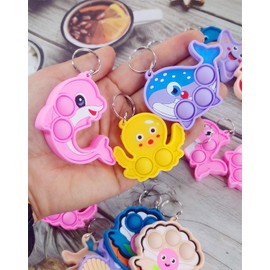 24 Packs Bulk Mini 10 designs Ocean Animal Classroom Students Prizes from Teacher,Sea Creature Birthday Party Favors Baby teething fidgets