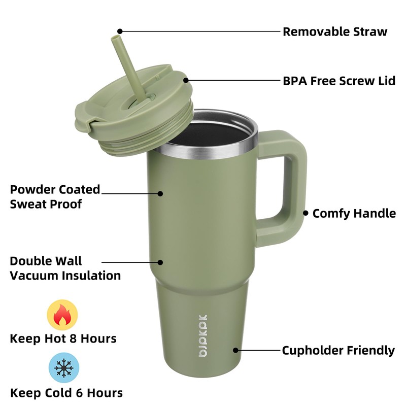BJPKPK - Vaso de acero inoxidable de 30 onzas con