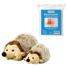 Glorex 04403100K – Complete Set Cuddly Toy for Stuffing Yourself, Hedgehog with Baby, Approx. 32 cm, Includes 100 g Cotton Wool, for Crafts and Cuddling