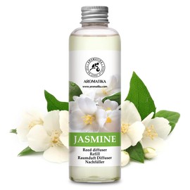 Jasmine Diffuser Refill, Natural Essential Jasmine Oil 6.8 Fl Oz (200ml) - Fresh & Long Lasting Fragrance - Scented Reed Diffuser Oil - Reed Diffuser Oil Refill Jasmine - Air Fresheners