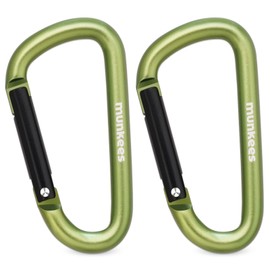 munkees Popular Carabiner, Mini, Small, Medium, Large, 4 Sizes, Stylish Key Holder (Pack of 2), green