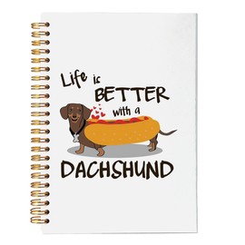 VNWEK Life is Better with a Dachshund Notebook Journal, Dachshund Gifts for Dachshund Lovers, Funny Dachshund Gifts, Dachshund Mom Gifts, Wiener Dog Gifts, Writing Spiral Notebook 5.5x8.3