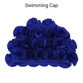 Swimming Cap for Women, Haofy Retro Vintage Style Swimming Cap with Flower Blossom Design, Waterproof Swimming Caps Swimming Cap for Girls Adults for Long Medium Hair, Blue