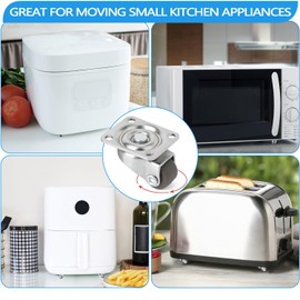 GNYOHUA 8Pcs Small Caster Wheels, 1/2inch Mini Swivel Caster Wheels, Low Profile Self Adhesive Caster Wheels for Furniture,Kitchen Appliances, Projects, Planters,Mop Bucket