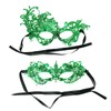 Honbay 2PCS Mysterious Fun Lace Masks for Masquerade Proms, Hallowmas