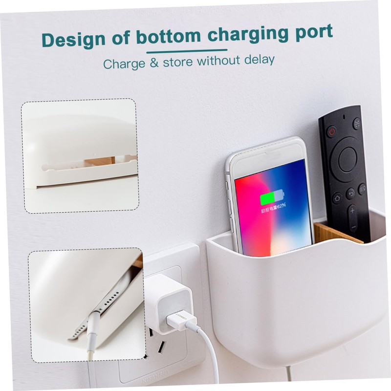 Levemolo Punch Wall Storage Box Wall Mounted Organizer for Remote