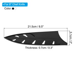 PATIKIL Knife Sheaths for Kitchen Knife for 8" Chef Knife, 2 Pcs Knife Edge Guard, Knife Sheath Covers Sleeves, Feathered Chef's Knife Set, Black & Transparent, 8.5"x 2"