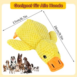 Deepton Anti Stress Ente Hund, Hundespielzeug Ente Unzerstörbar, Quietschendes Antistressente für Hunde, Weich Gelb Kuscheltier Dog Toys für Kleine Mittelgroße Große Hunde